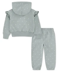abercrombie kids Girls' Flutter Full-Zip Hoodie and Pant, 2-Piece Set