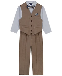 Nautica Boys' 2T-7 Long-Sleeve Shirt, Vest, Pants and Bowtie, 4-Piece Set