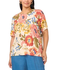 Vince Camuto Plus Short-Sleeve Crewneck Sweater