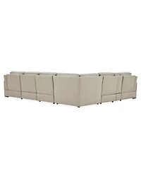 Aspen 3PM 7-Piece Leather Sectional Sofa Set (Laf Recliner, Raf 2 Armless Chair, Corner), Macy's Exclusive