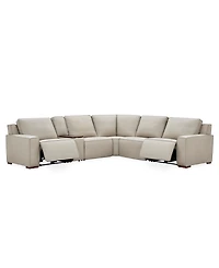Aspen 3 Pm 6-Piece Leather L Sectional Sofa Set (Laf Recliner, Raf Console, Corner, 2 Armless Chair), Macy's Exclusive