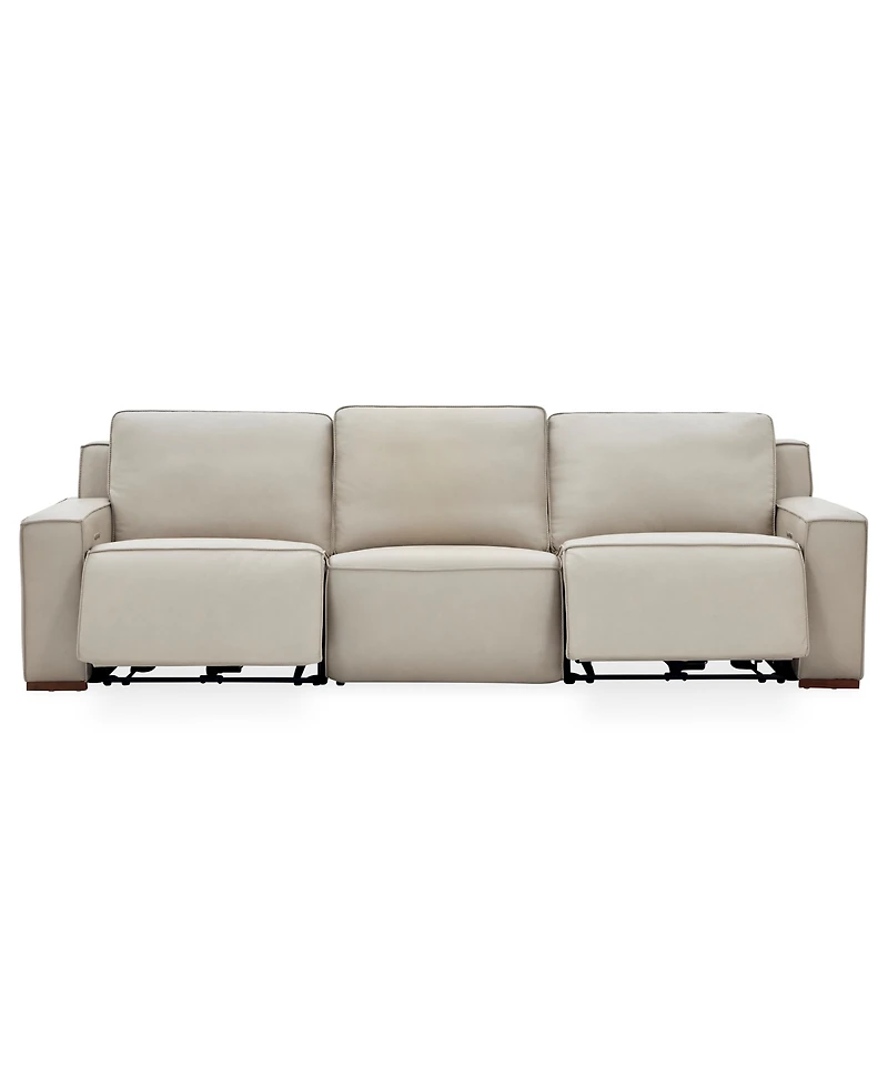 Aspen 2 Pm 3-Piece Leather Sofa Set (Laf Recliner, Raf Armless Chair), Macy's Exclusive