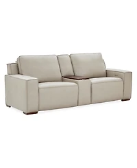 Aspen 3 Pm 3-Piece Leather Sofa Set (Laf Recliner, Raf Console), Macy's Exclusive