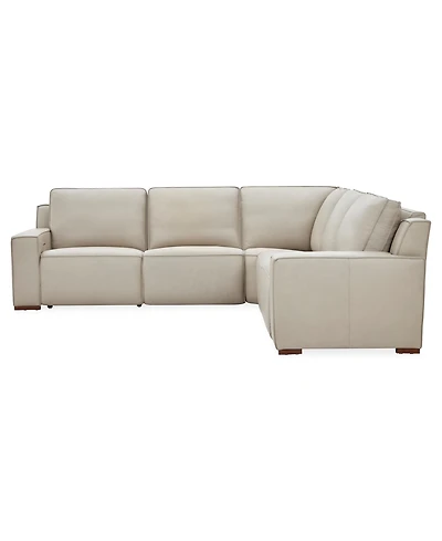 Aspen 3PM 5-Piece Leather Sectional Sofa Set (Laf Recliner, Raf 2 Armless Corner), Macy's Exclusive
