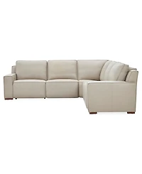 Aspen 3PM 5-Piece Leather Sectional Sofa Set (Laf Recliner, Raf 2 Armless Corner), Macy's Exclusive