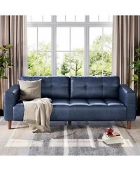 gaomon 3-Seater Sofa Couch, 83 in Wide Faux Leather Sofa Couch with Spring Cushion, Modern Sofa with Deep Seats and 2 Removable Back Cushions