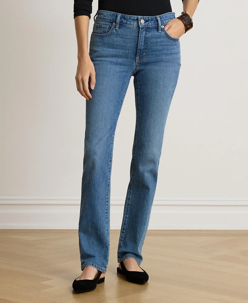 Lauren Ralph Women's Mid-Rise Slim Straight Jeans