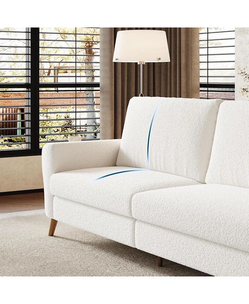 gaomon 84" Sofa, 3 Seater Couch for Living Room, Modern Loveseat, Boucle Sofa with Deep Seats and Wide Armrests, Wood Legs, Easy Assembly