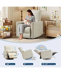 gaomon 360° Swivel Glider Recliner Chair