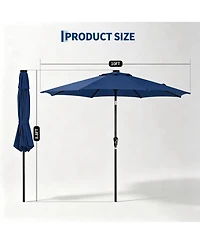 gaomon Outdoor 10FEET Table Market Patio Umbrella with 32 Solar Led Lights for Garden, Deck