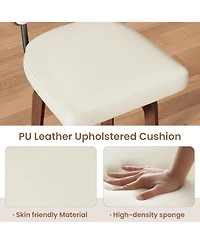 gaomon Set of 2 Swivel Bar Stools, 26 Inch Upholstered Counter Height Bar Stools with Back and Wood Legs