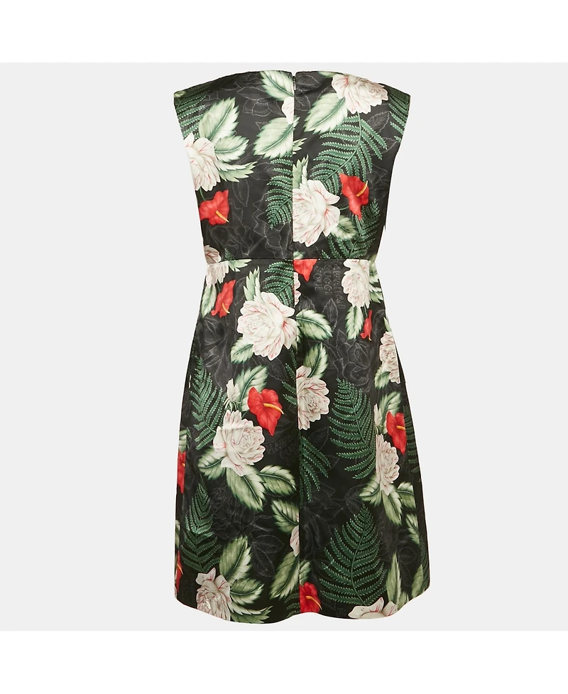 Pre-Owned Gucci Women's Printed Satin Silk Sleeveless Short Dress