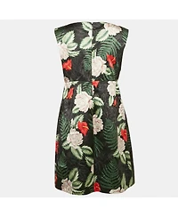 Pre-Owned Gucci Women's Printed Satin Silk Sleeveless Short Dress