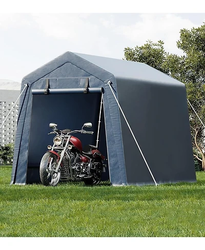 gaomon Outdoor Storage Shed, Portable Carport, Heavy Duty Waterproof Tarp with Roll-Up Zipper Door and Ventilated Windows