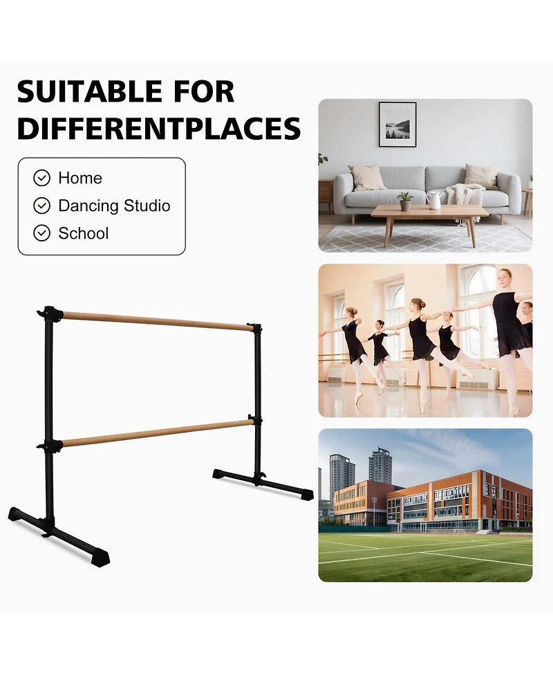 Zeny Solid Wood Ballet Barre With Adjustable Range For Dance Practice