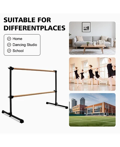Zeny Solid Wood Ballet Barre With Adjustable Range For Dance Practice