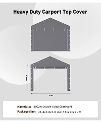 gaomon Zipper Door Replacement for Portable Garage - Compatible with Frames