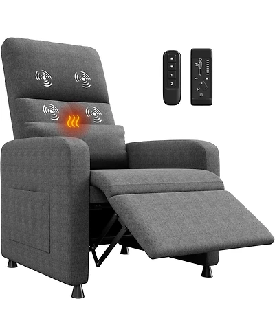 gaomon Power Recliner Chair with Massage and Heat, Overstuffed Tall Back Electric Recliner with Padded Seat, Usb Port, and Dual Side Pockets