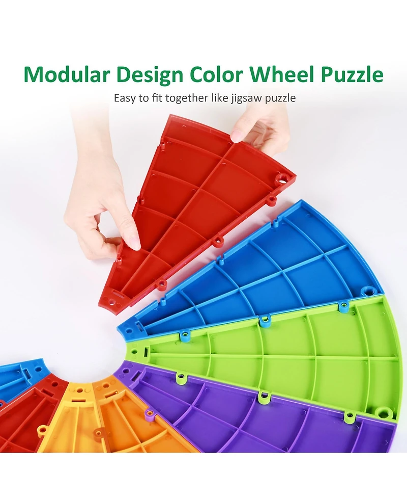 WinSpin 24" Display Prize Wheel Blue and Red and White Diy Tabletop 12 Slot Modular Custom Spinning Wheel Pop Up Trade Show