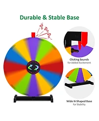 WinSpin 24" Modular Prize Wheel Tabletop with Palm Springs Purple Patio Umbrella for Outdoor Pop-up Shop Craft Booth
