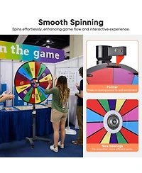 WinSpin 36" 3in1 Prize Wheel with Mobile Base Spinning Raffle Trade Show Market