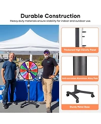WinSpin 24" 3in1 Prize Wheel with Mobile Base Spinning Raffle Trade Show Market