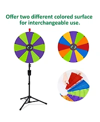 WinSpin 24" Display Prize Wheel and Diy Floor Stand 12 Slot Modular Custom Spinning Wheel Pop Up Trade Show