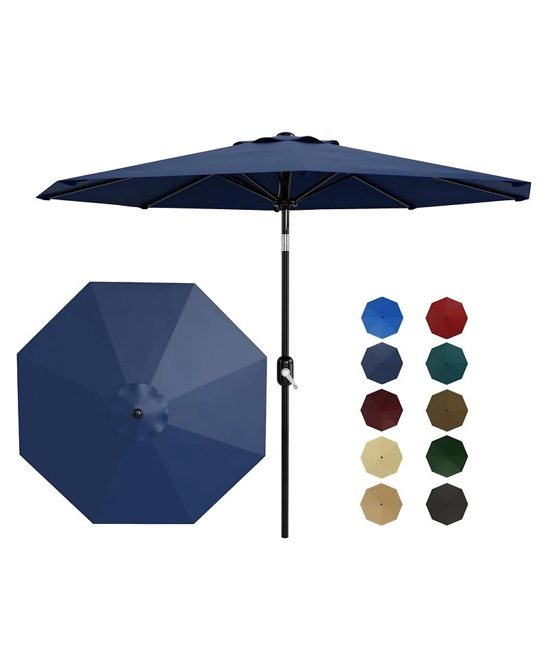 gaomon Patio Umbrella with Crank Lift and Push Button Tilt – 8 Sturdy Ribs, Uv Protection – Outdoor Market Table Parasol for Garden, Deck, Yard, Pool
