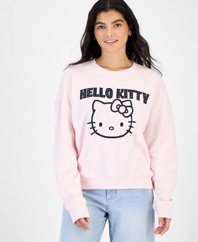 Grayson Threads, The Label Juniors' Hello Kitty Polka Applique Fleece Sweatshirt