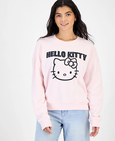 Grayson Threads, The Label Juniors' Hello Kitty Polka Applique Fleece Sweatshirt