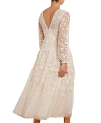 Needle & Thread Women's Celestia Ribbon Long Sleeve V-Neck Gown