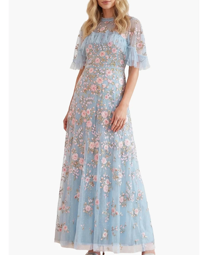 Needle & Thread Women's Eden Rose Cape Ankle Gown