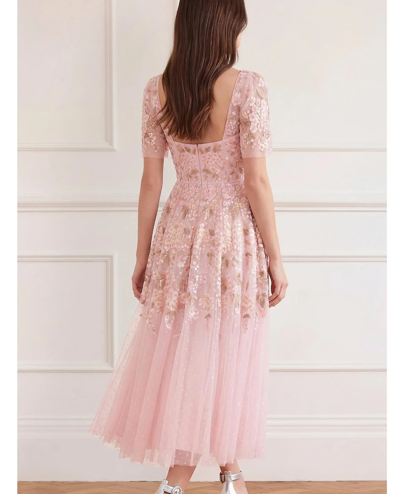Needle & Thread Women's Wisteria Sweetheart Short Sleeve Dress