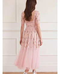 Needle & Thread Women's Wisteria Sweetheart Short Sleeve Dress