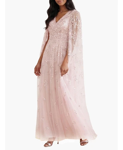 Needle & Thread Women's Freesia Shimmer Cape Sleeve Ankle Gown