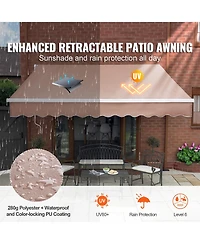 Vevor Patio Awning Retractable Awning Sunshade Shelter with Crank Handle