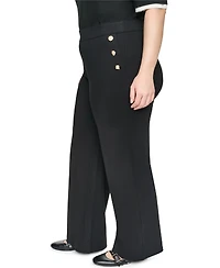 Karl Lagerfeld Paris Plus Compression Sailor Mid-Rise Straight Pants