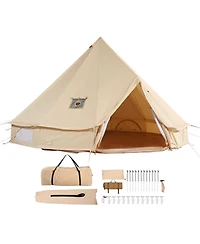 Vevor Canvas Bell Tent Season Camping Yurt Tent with Stove Jack