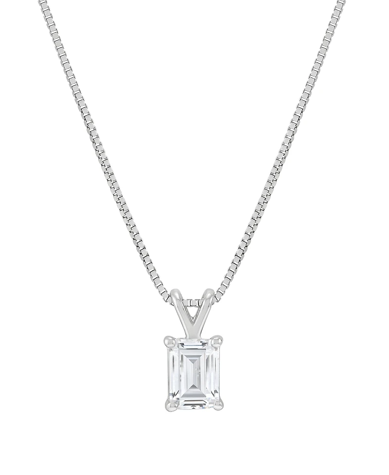 Macy's Igi Certified Lab-Grown Diamond Solitaire Pendant Necklace (1/2 ct. t.w.) in 14k White Gold