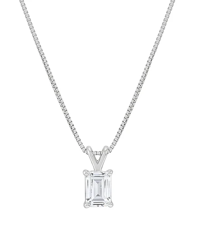 Macy's Igi Certified Lab-Grown Diamond Solitaire Pendant Necklace (1/2 ct. t.w.) in 14k White Gold