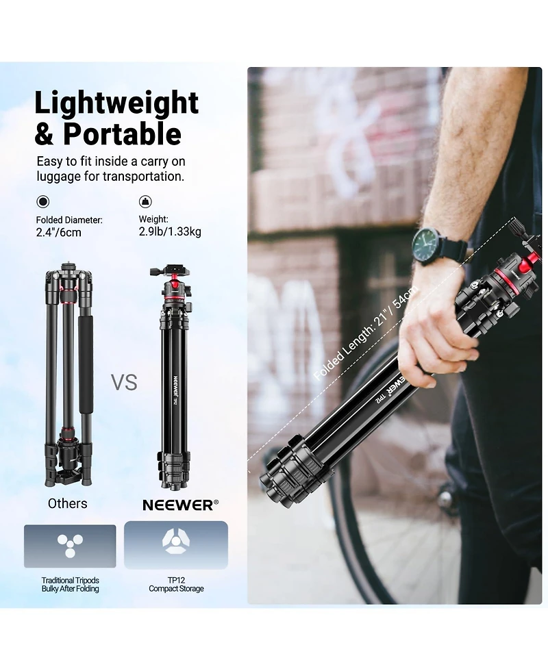 Neewer TP12 Adjustable Phone-Holder Tripod for select iPhone models