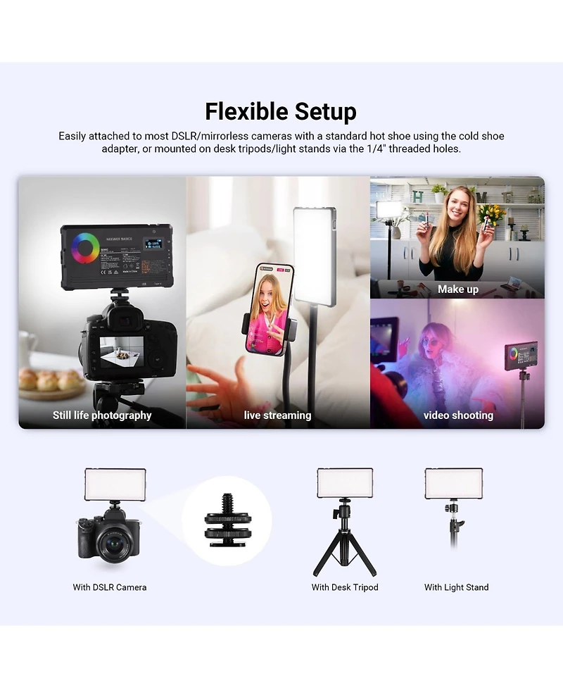 Neewer SL90C Rgb Video Light Desk Tripod Kit