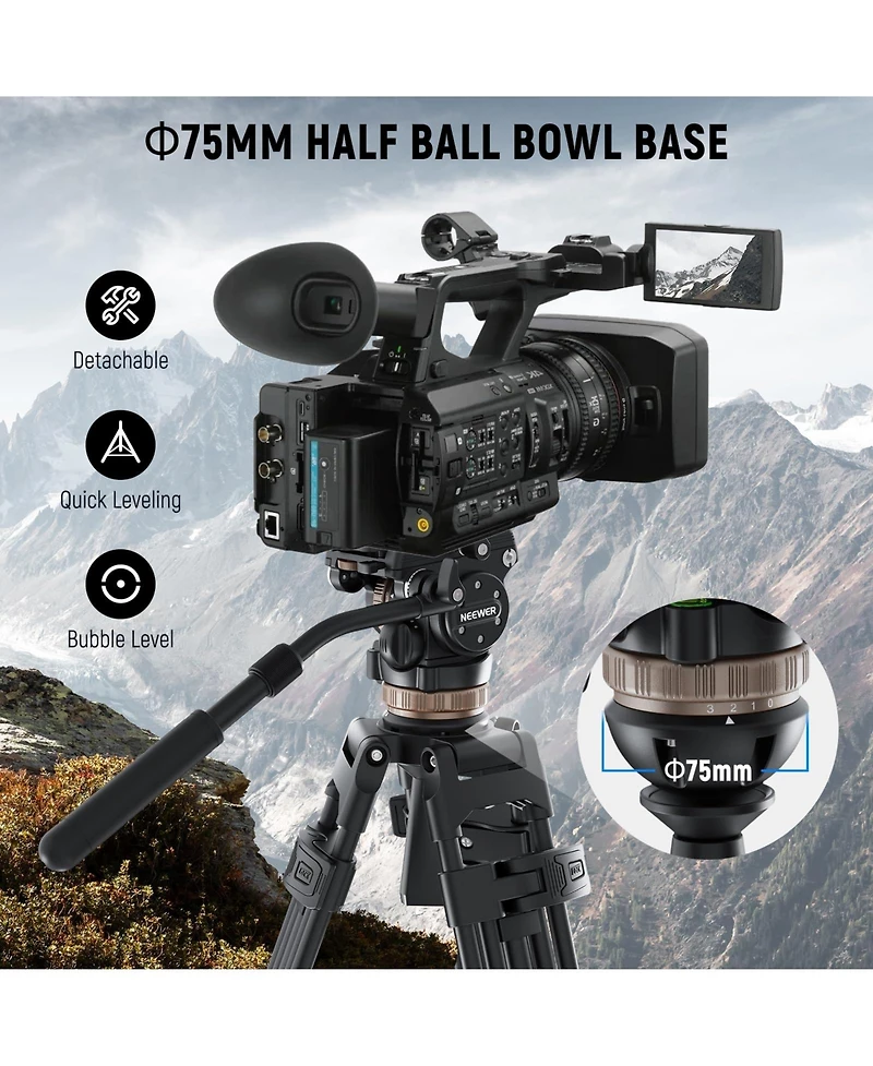 Neewer TH45 Camera Tripod with 18lb for Dji Rs Gimbals