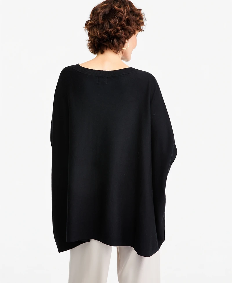 Jm Collection Women's Rhinestone Boat-Neck Poncho Sweater, Macy's Exclusive