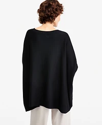 Jm Collection Women's Rhinestone Boat-Neck Poncho Sweater, Macy's Exclusive