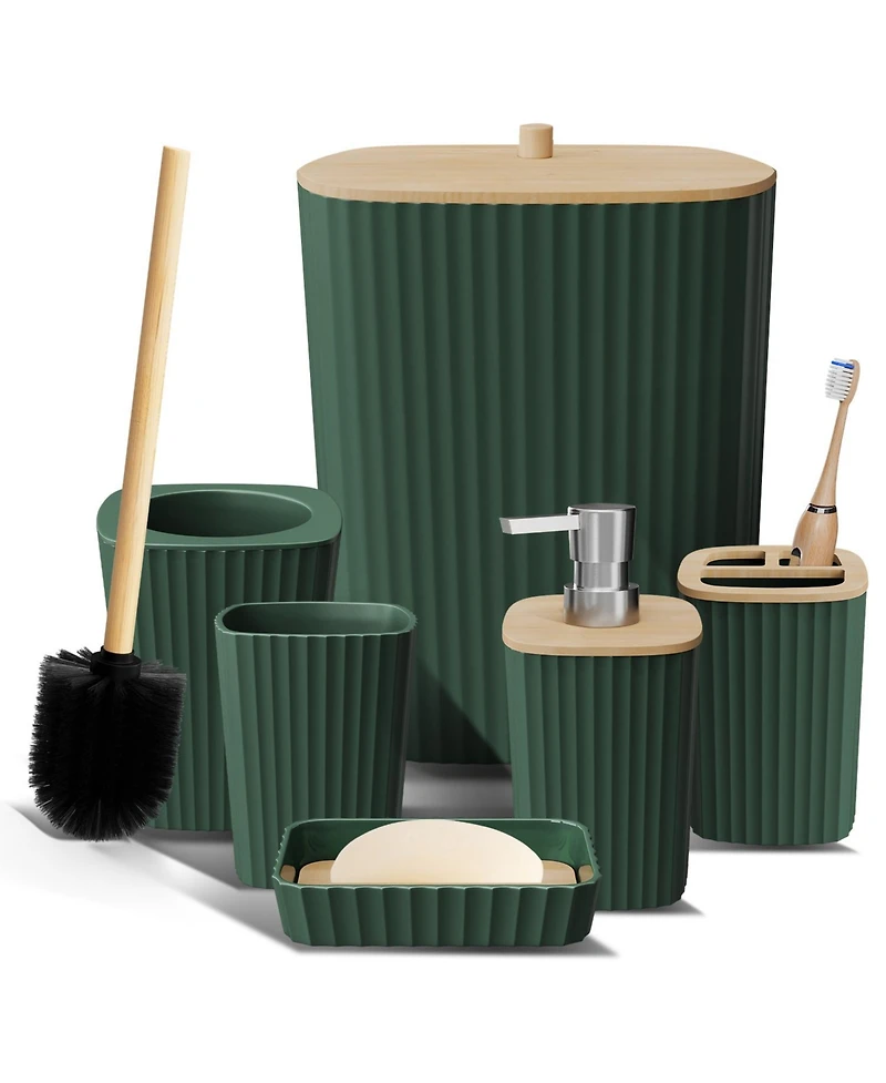 Clara Clark 6 Piece Complete Bathroom Decor and Accessory Set