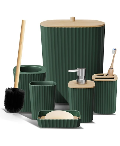 Clara Clark 6 Piece Complete Bathroom Decor and Accessory Set