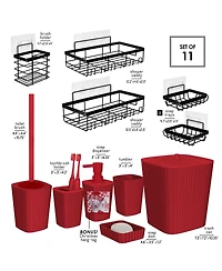 Clara Clark 11-Piece Complete Holiday Bathroom Decor and Accessory Set with Shower Caddy Set