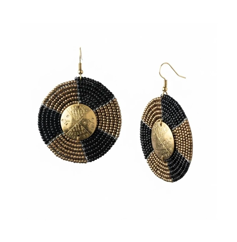 Kendi Amani Sanaa African Beaded Earrings - Handcrafted Kenyan Statement Jewelry