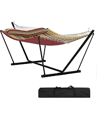 gaomon 2 Person Outdoor Hammock with Stand, Heavy Duty Portable Double Hammock with Balance Rope, Max 450 Lbs Capacity for Patio, Backyard